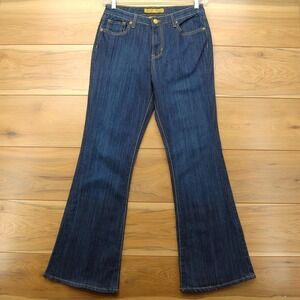 Seven7 Jeans Womens 8 Blue Premium Denim Studded Flare Bootcut Stretch Pockets
